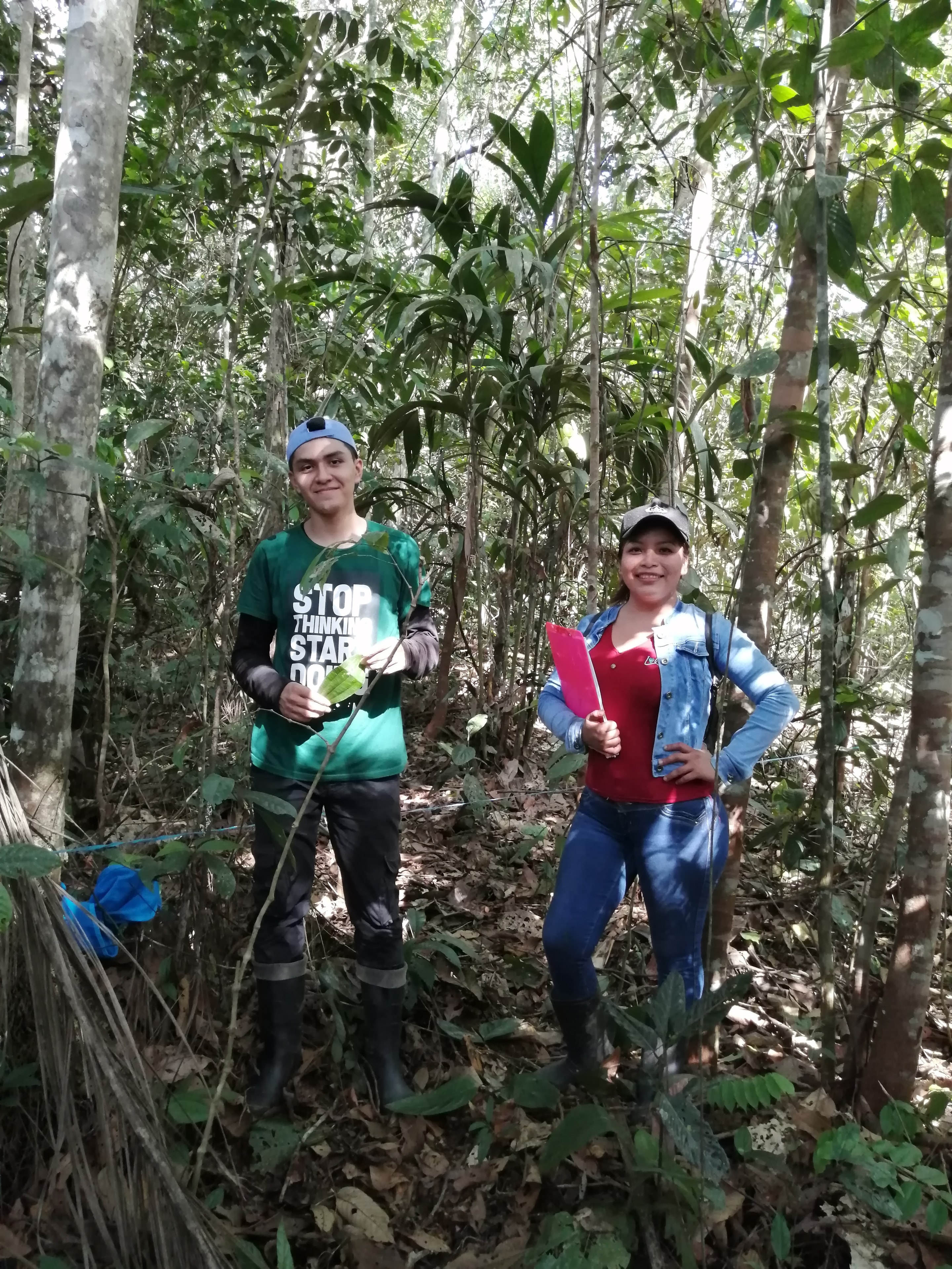 Equipo en bosque amazónico